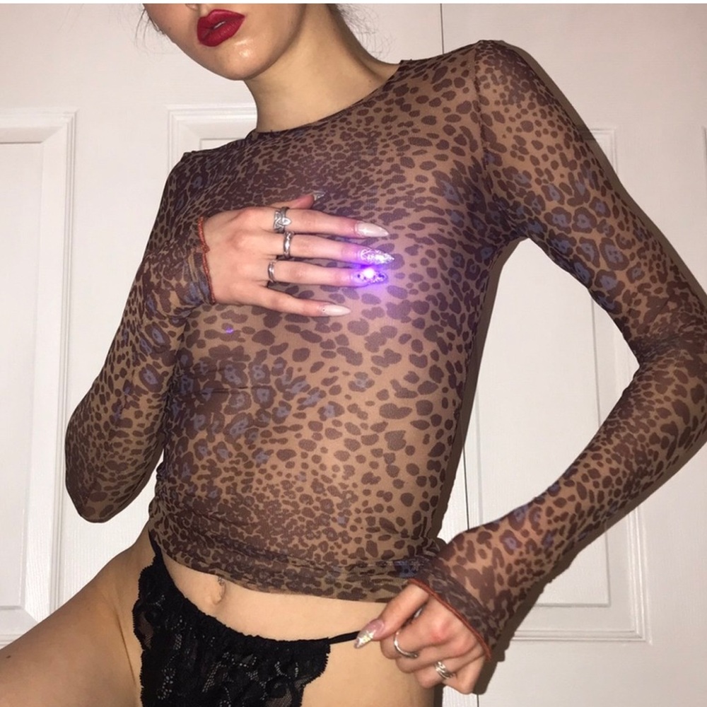 UO mesh leopard top 🥰